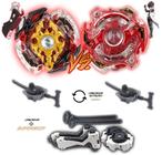 Kit 2 Beyblade Burst + 4 Lançador God Spriggan VS Spriggan Spread Shu Red Eye - Tornado Gyro