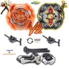 Kit 2 Beyblade Burst + 4 Lançadores Roktavor Vs Zlion Zeutron Beyblade - Tornado Gyro