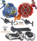 Kit 2 Beyblade Burst + 4 Lançadores Valtryek Vs Gaianon Tornado Gyro