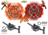 Kit 2 Beyblade Burst Roktavor Vs Gaianon + 2 Lançadores Tornado Gyro