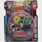 Kit 2 Beyblade Metal com luz + 2 laçadores + 1 Arena de batalha