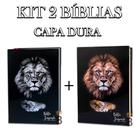 Kit 2 Bíblias Letra Gigante Popular Capa Dura Leão Silver + Leão Gold