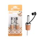 Kit 2 Bicos Dosador em Inox Com Rolha e Tampa para Garrafas Azeite Cerveja Refrigerante Vinho