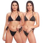 Kit 2 Biquinis Cortininha de Amarrar Mulher Moda Praia Marquinha Canelado