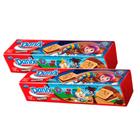 Kit 2 Biscoito Recheado Danix Smurfs Sabor Chocolate 130g