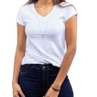 Kit 2 Blusa Branca  Enfermagem Baby Look Camiseta Feminina Básica Lisa Branco