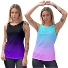 Kit 2 Blusa Cavada Regata Feminina Moda Fitness Musculação Corrida Academia