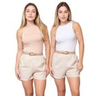 Kit 2 Blusa Regata Feminina Alça Larga de Viscose