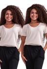 Kit 2 Blusas Básicas Feminina Confortável Off White