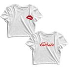 Kit 2 Blusas Cropped Tshirt Feminina Boca e Beba Cachaça