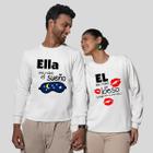 Kit 2 Blusas Frio Moletom Careca Sem Capuz Casal Namorados Beijo