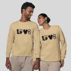 Kit 2 Blusas Frio Moletom Careca Sem Capuz Casal Namorados Love Roça