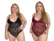 Kit 2 Body De Renda Plus Size Extra Grande Com Forro Confortável