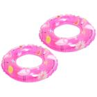 Kit 2 Boia Inflável Flamingo Infantil 50Cm Redonda Piscina