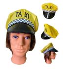 Kit 2 Boinas Quepe Chápeu Taxi Americano Fantasia Amarelo