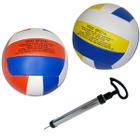 Kit 2 Bolas De Vôlei Tamanho Oficial Praia Quadra Grama 21cm com Bomba de Ar