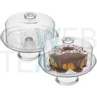 Kit 2 Boleiras de Vidro com Pé e Tampa Petit Poa Vitazza Prato 28cm para Bolo Doce Sobremesa Decoração Organização Mesa Posta Elegante e Sustentável