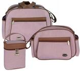 Kit 2 Bolsas De Maternidade + Frasqueira Térmica Top Baby - Rosa Mescla