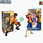 Kit 2 Bonecos 17cm Articulado Luffy + Portgas One Piece Heroes Action figure