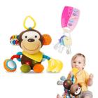 Kit 2 Brinquedo Pelúcia Mobile Macaco E Chave Musical Bebê