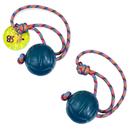 Kit 2 Brinquedo Pet Bola Agility Cristal Lisa 75mm Com Corda