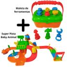 Kit 2 brinquedos didáticos educativos super pista e maletinha de ferramentas infantil