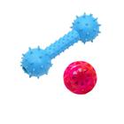 Kit 2 Brinquedos Mordedores Resistentes P/ Pets Cachorro Bola Bolinha Halter Spiky