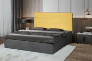 Kit 2 Cabeceiras Helena 138Cm Para Cama Box Casal Suede Amarelo