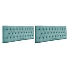 Kit 2 Cabeceiras Painel Imperatriz 193Cm Cama Box King Suede Azul Tiffany