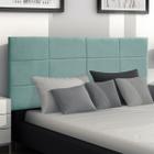 Kit 2 Cabeceiras Painel Raissa 138Cm Para Cama Box Suede Azul Tiffany - Maitê Moda Casa