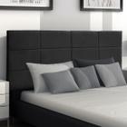 Kit 2 Cabeceiras Painel Vitória 158Cm Cama Box Queen Suede Preto - Maitê Moda Casa