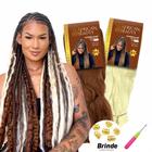 Kit 2 Cabelo Jumbo African Beauty P/Tranças 400gr + Agulha E Anéis