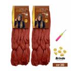 Kit 2 Cabelo Jumbo African Beauty P/Tranças 400gr + Agulha E Anéis