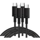 Kit 2 Cabo USB Tipo C para Tipo C 1m Carregador Dados 1m 3a 20v 60w Carga Rápida Cor Preto