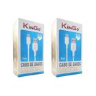 Kit 2 Cabos De Dados Usb-C Kingo Branco 1M 2.1A Para Moto G9