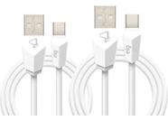 Kit 2 Cabos USB Tipo C 1mt e 2mt BRANCO ELG - CMBC12WH