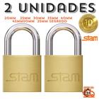 Kit 2 Cadeado Stam Original Zamac Latonado 30mm