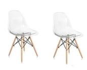 Kit 2 Cadeira de Jantar Charles Eames Cristal