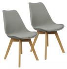 Kit 2 Cadeira para Escrivaninha Mesa de Jantar Sala Cozinha Saarinen Cinza Design