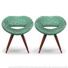 Kit 2 Cadeiras Beijo Colmeia Verde Poltrona Decorativa com Base Fixa