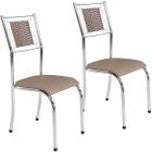 Kit 2 Cadeiras Belize Cromado/Bege 11423 - Wj Design