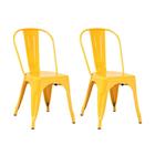 Kit 2 Cadeiras Berlim Amarelo Aço 85x44x50cm Fratini