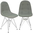 Kit 2 Cadeiras Charles Eames Botonê Eiffel Base Metal