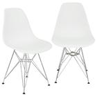 Kit 2 Cadeiras Charles Eames Eiffel Base Metal Cromado