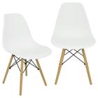 Kit 2 Cadeiras Charles Eames Eiffel Wood Design - Branca