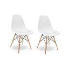 Kit 2 Cadeiras Charles Eames Eiffel Wood Design Branca