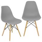 Kit 2 Cadeiras Charles Eames Eiffel Wood Design - Cinza