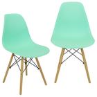 Kit 2 Cadeiras Charles Eames Eiffel Wood Design - Verde Claro