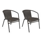 Kit 2 Cadeiras de Fibra de Junco Sintético com Proteção Uv Luxo Top - Argila