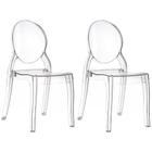 Kit 2 Cadeiras de Jantar Design Ghost Acrílica Transparente